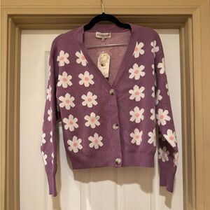 Lavender Floral Cardigan
